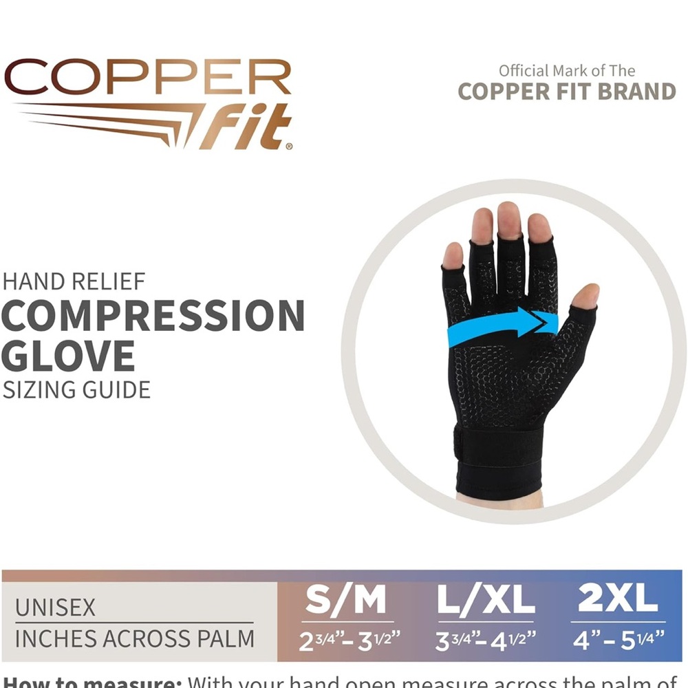 Copper Fit Compression Gloves - Picture 2 of 5